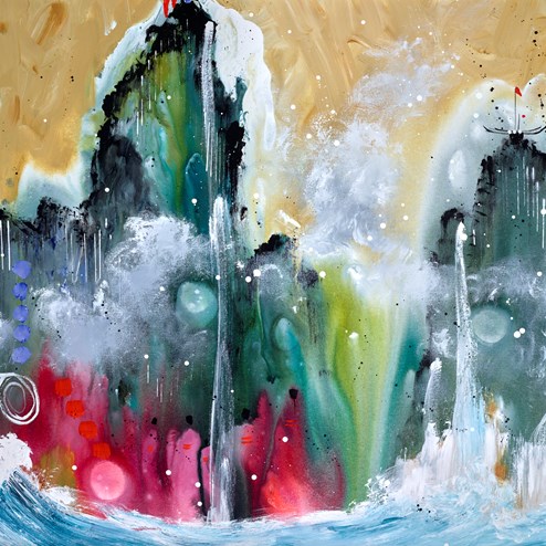 Time Travellers 1/2 DIPTYCH by Danielle O'Connor Akiyama - Original Painting on Box Canvas